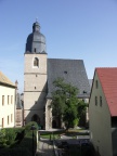 Luthers Taufkirche in Eisleben vom Stadtpark gesehen (Foto: Sauerzapfe)