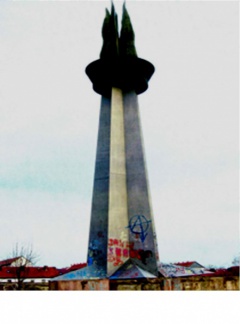 Denkmal Flamme der Freundschaft in Hettstedt Ende des Jahres 2005 (Bildautor unbekannt)