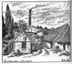Zeichnung von der Gipshütte in Kreisfeld (Quelle Wöhlbier "Mein Mansfelder Land" 1929) 