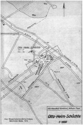 Grubenriss der Otto-Helm-Schächte  (Archiv Spilker) 