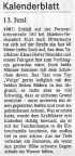 Artikel in der Mitteldeutschen Zeitung vom 13.06.2007: Kalenderblatt 13. Juni 1987