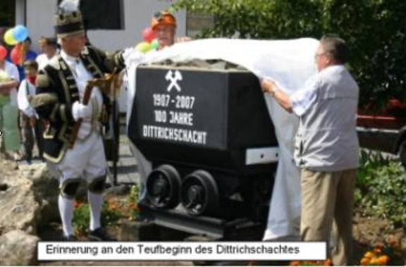 Erinnerung an den Teufbeginn Dittrichschacht