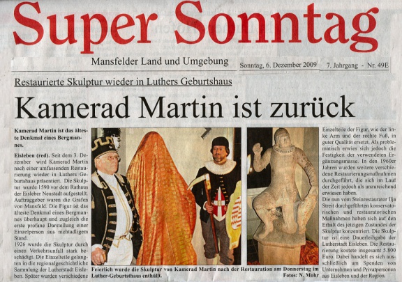 Kamerad Martin - das älteste Denkmal eines Bergmannes 