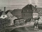 Holzkohlenwagen, Ausschnitt einer Zeichnung von Giebelhausen (Mansfeldarchiv)