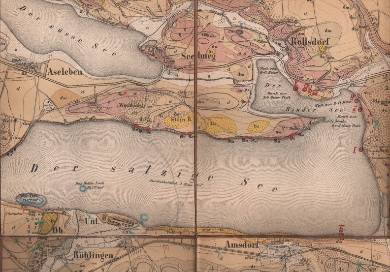 Das Seengebiet nach dem geologischen Messtischblatt von 1852 (MansfeldBand3)  