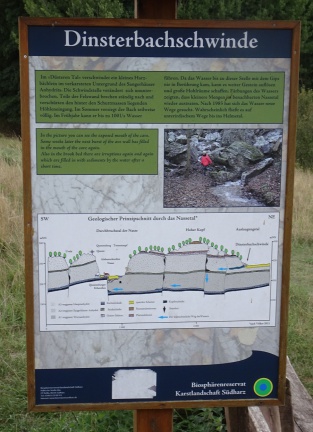 Erläuterungen zur Dinsterbachschwinde (Foto: Dr. P. Sauerzapfe - September 2019