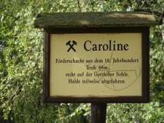Hinweisschild am Schacht Caroline (Foto Sauerzapfe - 2019)
