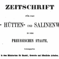 Zeitschrift für Berg-und Hütten 18589 Titelblatt